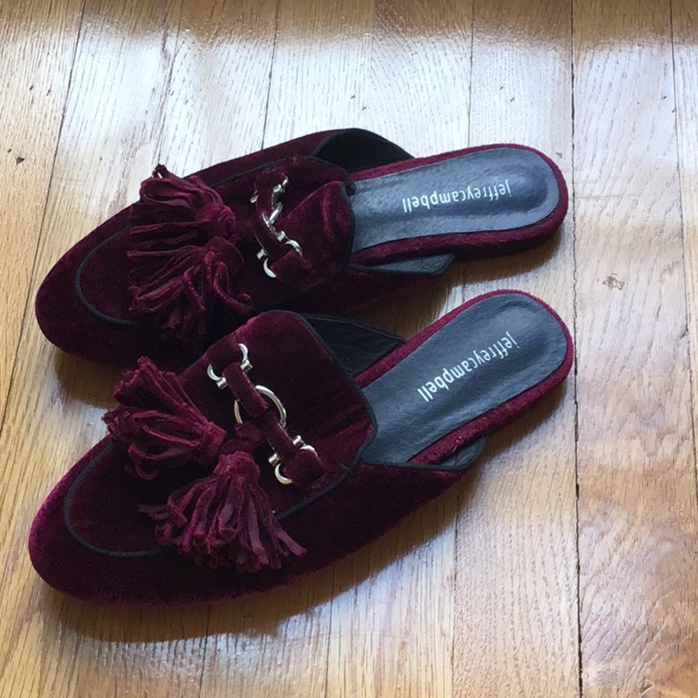 Jeffrey Campbell Velvet Plum Loafers